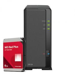 Synology DiskStation DS124 6TB WD Red Plus NAS-Bundle NAS inkl. 1x 6TB WD Red Plus 3.5 Zoll SATA Festplatte