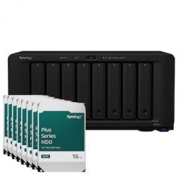 Synology DiskStation DS1821+ 128TB Plus HDD NAS-Bundle NAS inkl. 8x 16TB Synology Plus HDD 3.5 Zoll SATA Festplatte