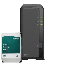 Synology DS124 12TB Synology Plus HDD NAS-Bundle NAS inkl. 1x 12TB Synology Plus HDD 3.5 Zoll SATA