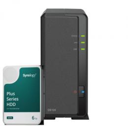 Synology DS124 6TB Synology Plus HDD NAS-Bundle NAS inkl. 1x 6TB Synology Plus HDD 3.5 Zoll SATA Festplatte