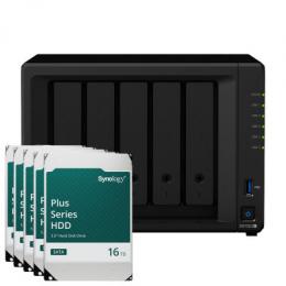 Synology DS1522+ 80TB Plus HDD NAS-Bundle NAS inkl. 5x 16TB Plus HDD 3.5 Zoll SATA Festplatte