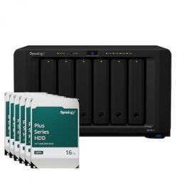 Synology DS1621+ 96TB Plus HDD NAS-Bundle NAS inkl. 6x 16TB Synology Plus HDD 3.5 Zoll SATA Festplatte