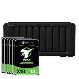 Synology DS1821+ 144TB Seagate Exos NAS-Bundle NAS inkl. 8x 18TB Seagate Exos 3,5 Zoll SATA Festplatte