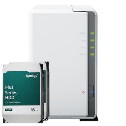 Synology DS223j 32TB Synology Plus HDD NAS-Bundle NAS inkl. 2x 16TB Synology Plus 3.5 Zoll SATA Festplatte