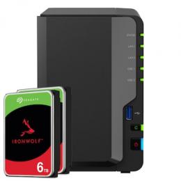 Synology DS225+ 12TB Seagate IronWolf NAS-Bundle NAS inkl. 2x 6TB Seagate IronWolf 3.5 Zoll SATA Festplatte