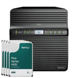 Synology DS423 24TB Plus HDD NAS-Bundle NAS inkl. 4x 6TB Plus HDD 3.5 Zoll SATA Festplatte
