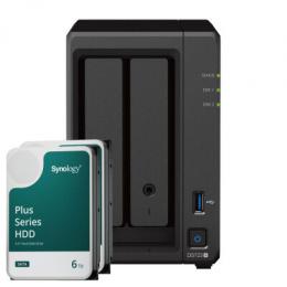 Synology DS723+ 12TB Synology Plus HDD NAS-Bundle NAS inkl. 2x 6TB Synology Plus HDD 3.5 Zoll SATA