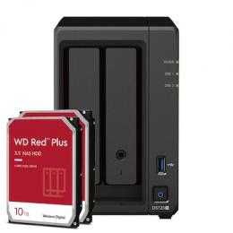 Synology DS723+ 20TB WD Red Plus NAS-Bundle NAS inkl. 2x 10TB WD Red Plus 3,5 Zoll SATA Festplatte