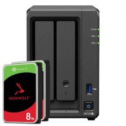 Synology DS725+ 16TB Seagate IronWolf NAS-Bundle NAS inkl. 2x 8TB Seagate IronWolf 3.5 Zoll SATA Festplatte