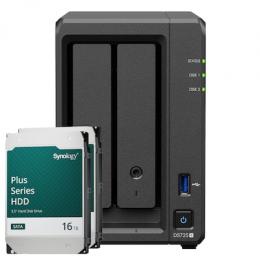 Synology DS725+ 32TB Plus HDD NAS-Bundle NAS inkl. 2x 16TB Synology Plus 3.5 Zoll SATA Festplatte