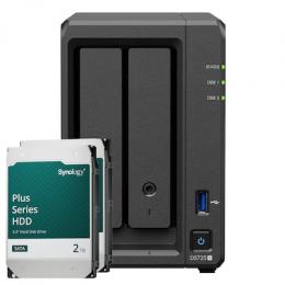 Synology DS725+ 4TB Plus HDD NAS-Bundle NAS inkl. 2x 2TB Synology Plus 3.5 Zoll SATA Festplatte