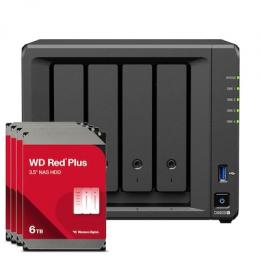 Synology DS925+ 24TB WD Red Plus NAS-Bundle NAS inkl. 4x 6TB WD Red Plus 3.5 Zoll SATA Festplatte