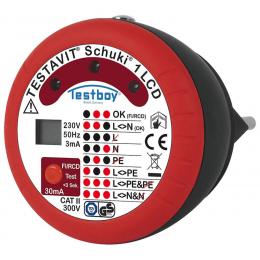 testboy Steckdosen-Prüfgerät Schuki 1 LCD