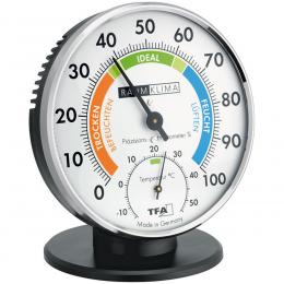 TFA Analoges Thermo-Hygrometer, mit farbigen Komfortzonen, mit Standfuß