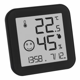 TFA Digitales Thermo-Hygrometer BLACK mit E-Paper-Display, Klimakomfortanzeige, schwarz