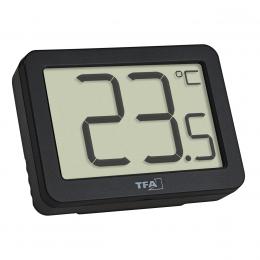 TFA Digitales Thermometer für Raumtemperatur-Erfassung, Magnetmontage, kompakt, schwarz