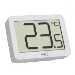 TFA Digitales Thermometer für Raumtemperatur-Erfassung, Magnetmontage, kompakt, weiß