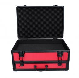 Toolbrothers TX Alu Werkzeug Koffer rot für Akku Schlagschrauber und Schlagbohrschrauber + 70 tlg. Bit Bohrer Set + Würfelschaum Einlage 