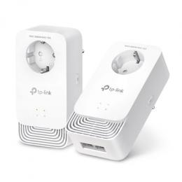 TP-Link G.hn2400 Powerline Set mit Steckdose 2x Adapter, bis zu 1.428 Mbit/s, G.hn SISO Standard