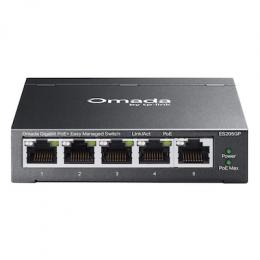 TP-Link Omada ES205GP Easy Managed Switch 5-Port, Smart Managed, 5x Gigabit RJ45, 4x PoE+ (bis zu 65 W)