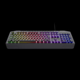 Trust Gaming GXT836 EVOCX Gaming Tastatur Gaming-Tastatur mit Regenbogenschwellen-RGB-Beleuchtung und Soft-Touch-Tasten