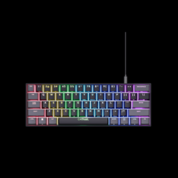 Trust Gaming GXT867 Acira Gaming Tastatur 60 % mechanische Mini-Gaming-Tastatur mit kompletter RGB-Beleuchtung