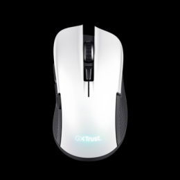 Trust Gaming GXT923W Ybar Wireless Gaming Maus Kabellose Gaming-Maus mit RGB-Beleuchtung und 50 Stunden Akkubetriebsdauer, weiß