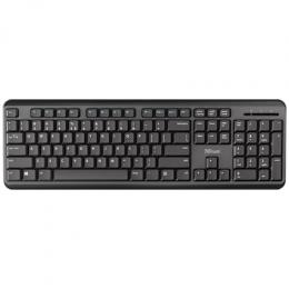 Trust TK-350 Wireless Keyboard, Leise Tasten, DE-Layout Kabellose Verbindung mit einer Reichweite bis zu 10 Meter, Flüssigkeitsgeschütztes Design, Kab