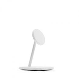 Twelve South HiRise 2 Deluxe 2-in-1 Charging Stand White Qi2-Ladehalterung zum kabellosen Aufladen, Verstellbarer Neigungswinkel, Aluminium-Ständer mi