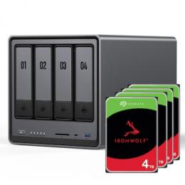 UGREEN DXP4800 16TB Seagate IronWolf NAS-Bundle NAS inkl. 4x 4TB Seagate IronWolf 3,5 Zoll SATA Festplatte