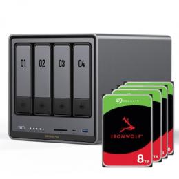 UGREEN DXP4800 Plus 32TB Seagate IronWolf NAS-Bundle NAS inkl. 4x 8TB Seagate IronWolf 3,5 Zoll SATA Festplatte