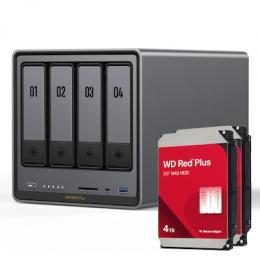 UGREEN DXP4800 Plus 8TB WD Red Plus NAS-Bundle NAS inkl. 2x 4TB WD Red Plus 3.5 Zoll SATA Festplatte