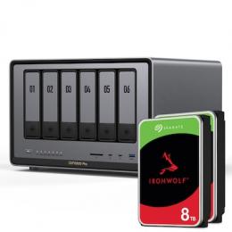 UGREEN DXP6800 Pro 16TB Seagate IronWolf NAS-Bundle NAS inkl. 2x 8TB Seagate IronWolf 3.5 Zoll SATA Festplatte