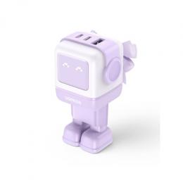 UGREEN Uno CD361 RG 65W 3-Port Robot GaN Fast Charger LED purple