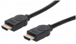 Ultra High Speed HDMI-Kabel mit Ethernet-Kanal MANHATTAN 8K@60Hz, HEC, Dynamic HDR, VRR, QMS, QFT, ALLM, eARC, 3D, HDMI-Stecker auf Stecker, geschirmt, 3 m, schwarz