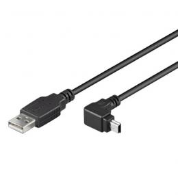 USB 2.0 Anschlusskabel Stecker Typ A -, Stecker Mini B 90 gewinkelt, 1,8 m