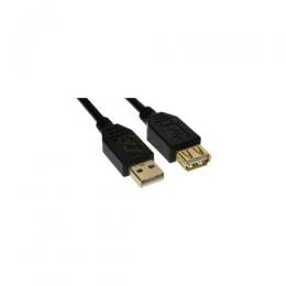 USB 2.0 Kabel A-St. -> A-Bu.   0.5m schwarz verg. Kontakte     