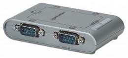 USB auf Seriell-Konverter MANHATTAN Zum Anschluss von bis zu vier seriellen Gerten an einen USB-Port, MosChip MCS7840-Chipsatz, 0,45 m