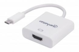 USB-C auf HDMI-Konverter MANHATTAN USB-C-Stecker auf HDMI-Buchse, wei