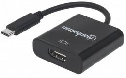 USB-C auf HDMI-Konverter MANHATTAN USB Typ C-Stecker auf HDMI-Buchse, schwarz