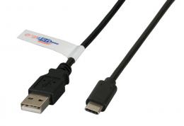 USB2.0 Anschlusskabel A-C St.-St., 2,0m,  schwarz, Premium