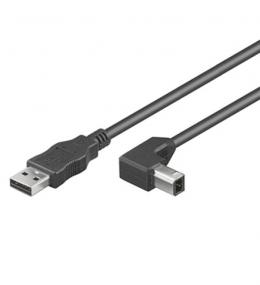 USB2.0 Anschlusskabel Stecker Typ A -, Stecker Typ B 90 gewinkelt, 0,5 m