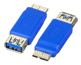 USB3.0-Adapter, Buchse A - Stecker Micro B, blau