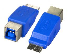 USB3.0-Adapter, Buchse B - Stecker Micro B, blau