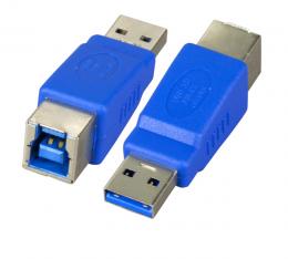 USB3.0-Adapter, Stecker A - Buchse B, blau