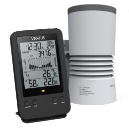 Ventus Funk-Regenmesser W140 mit Basisstation, Niederschlag, Temperatur, Luftfeuchte, 868 MHz