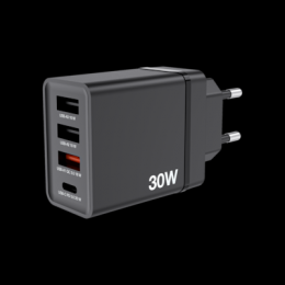 VERBATIM CHR-30EU2 30 W USB Netzladegerät mit 4 Anschlüssen 1 x USB-C® PD 20 W / 1 x USB-A QC 3.0 / 2 x USB-A 10W, schwarz