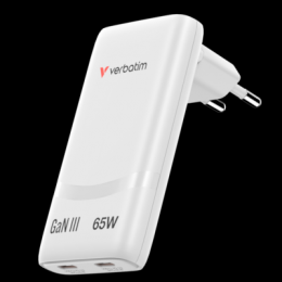 Verbatim Fold ´n´ Go GaN Charger 65W EU plug White