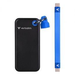 Verbatim Pocket SSD 2TB Schwarz/Blau Externe Solid-State-Drive, USB 3.2 Gen 2x1