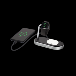 VERBATIM WCS-02 Aluminium 3-in-1 Qi MFi Wireless Ladestation + Apple Watch + QC 3.0